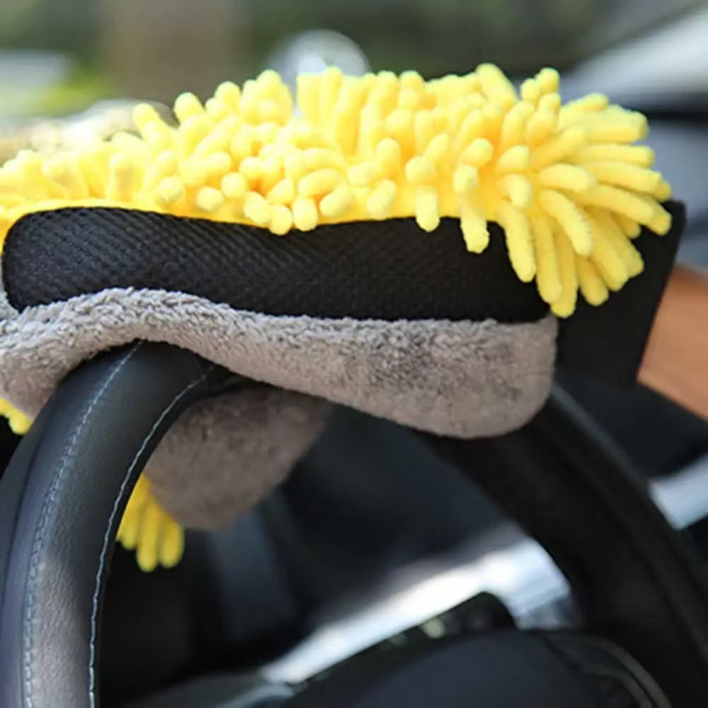 Car Wash Glove Coral Mitt Soft Anti-Scratch for Car Wash and Cleaning Multifunction Thick Cleaning Glove Car Wax Detailing Brush