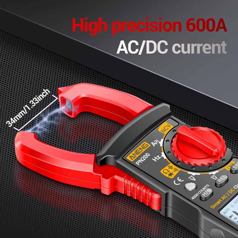 Digital Clamp Meter Multimeter Testerwith AC/DC Current,Voltage, Ncvamp Ohm Voit 4000 Counts Metermeasures Capacitance, Resistance,Diodes, Continuity Frequencybacklight Electrican Tools Electrical Meter Contactor