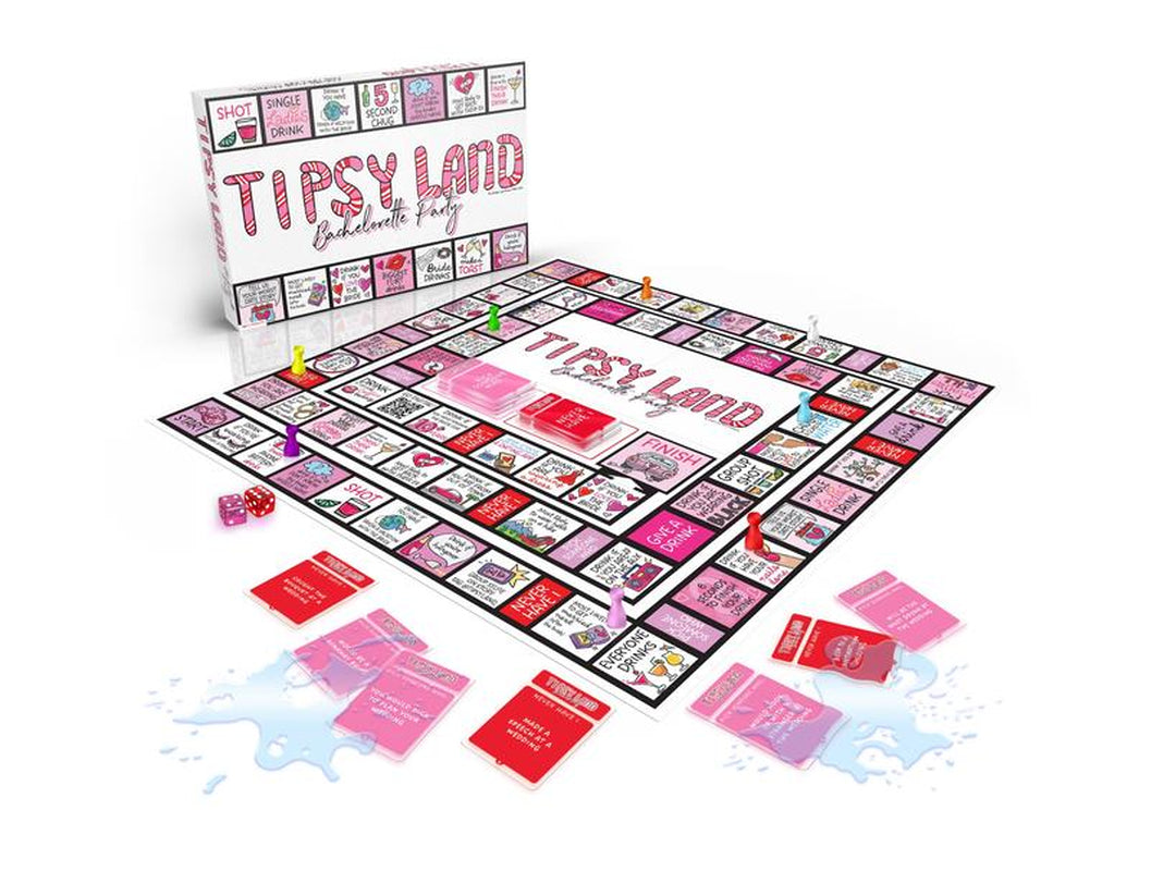 Tipsy Land Bachelorette Party Board Game - Fun Adult Drinking Game – Perfect for Girl'S Night, Bachelorette Party - Created by Two Women from Texas