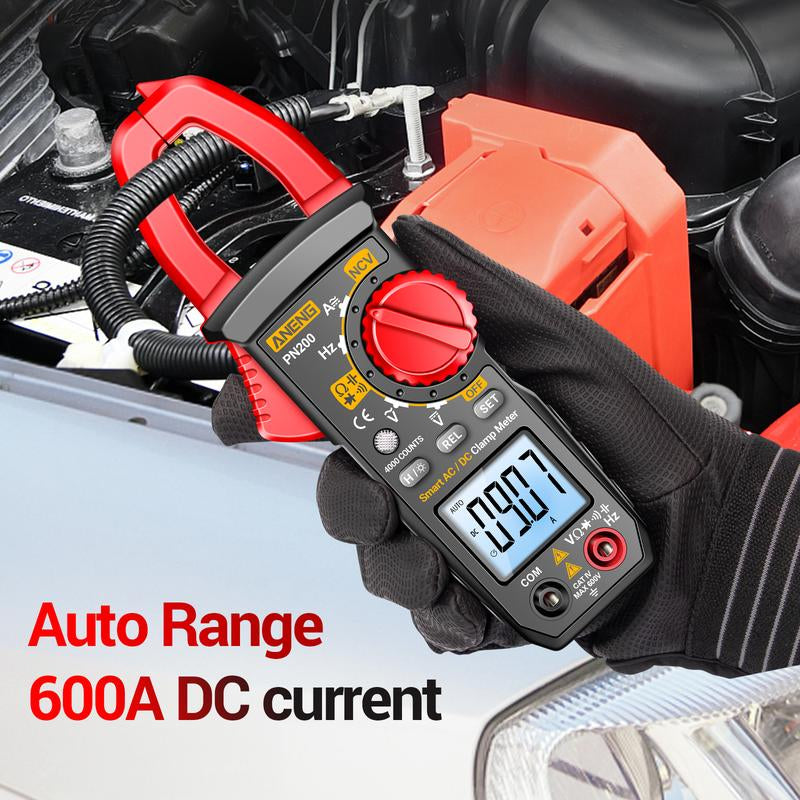 Digital Clamp Meter Multimeter Testerwith AC/DC Current,Voltage, Ncvamp Ohm Voit 4000 Counts Metermeasures Capacitance, Resistance,Diodes, Continuity Frequencybacklight Electrican Tools Electrical Meter Contactor