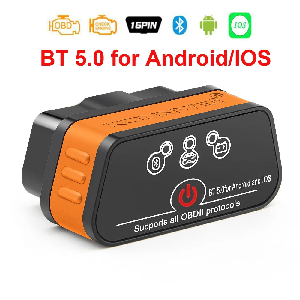 ELM327 V1.5 Bluetooth 5.0 OBD2 Scanner ELM 327 V1 5 OBDII Auto Car Diagnostic Tools ODB2 OBD 2 Code Reader