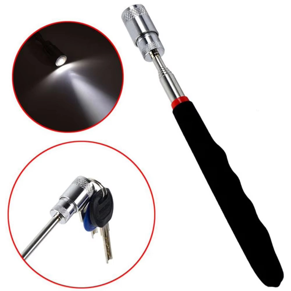 1X Telescopic Magnetic Pick up Tool with LED Light Magnetic Retractable Suction Rod Suction Stick Pen Type Pickup Device