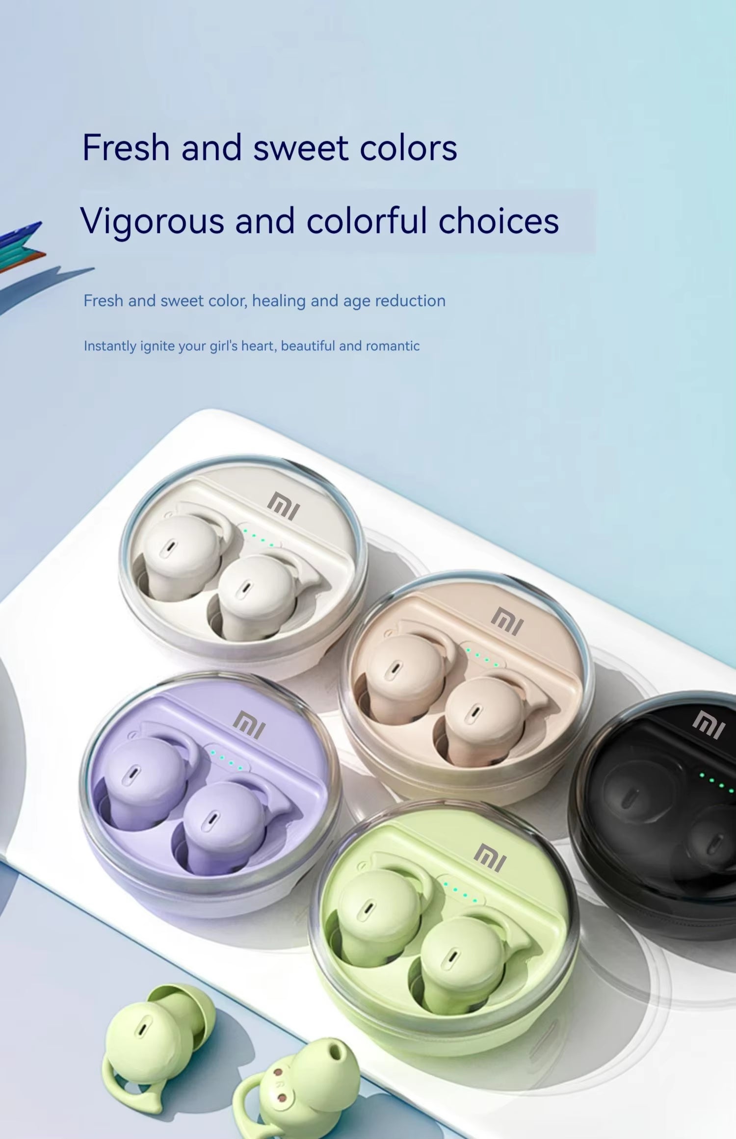 Xiaomi Q26 Headphones Bluetooth 5.3 Sleeping Headphones Wireless Earbuds Invisible Comfortable Noise Canceling Headphones