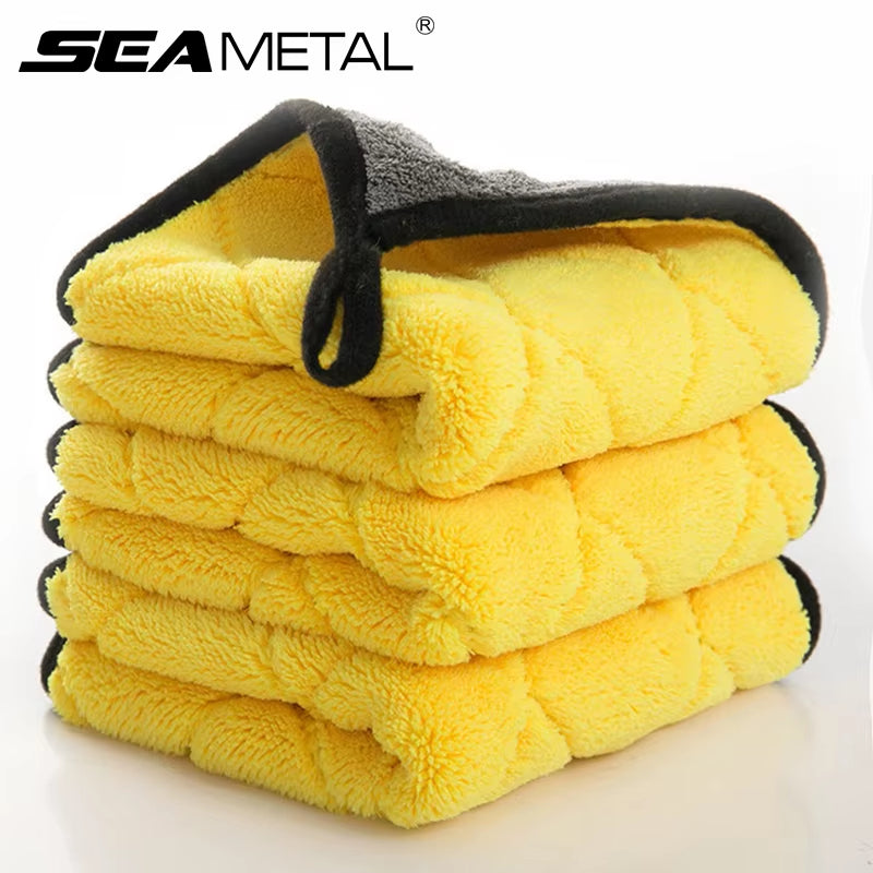 Ultra Soft 40*40CM Car Wash Microfiber Towel 800GSM Absorbent Car Cleaning Drying Cloth Hemming Rags Car Wash Towels