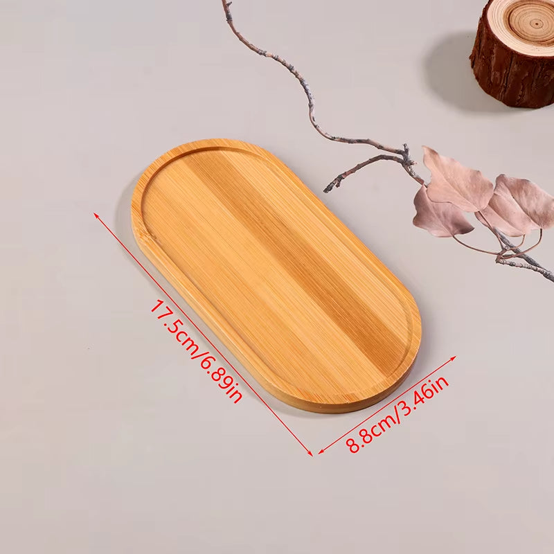 1PCS Tableware Solid Wood round Dessert Plate Japanese-Style Wooden Tray Snack Plate Dried Fruit Plate Wooden Plate