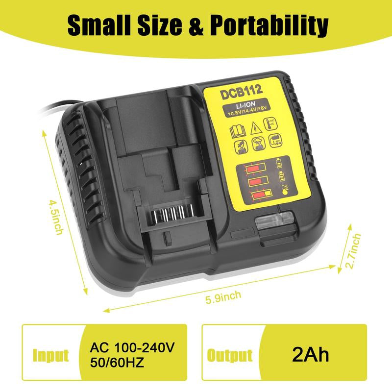 20V Charger Replace for Dewalt 20V Max Battery Charger DCB115 101 105 107, Compatible for De Walt 20V/60V MAX Battery