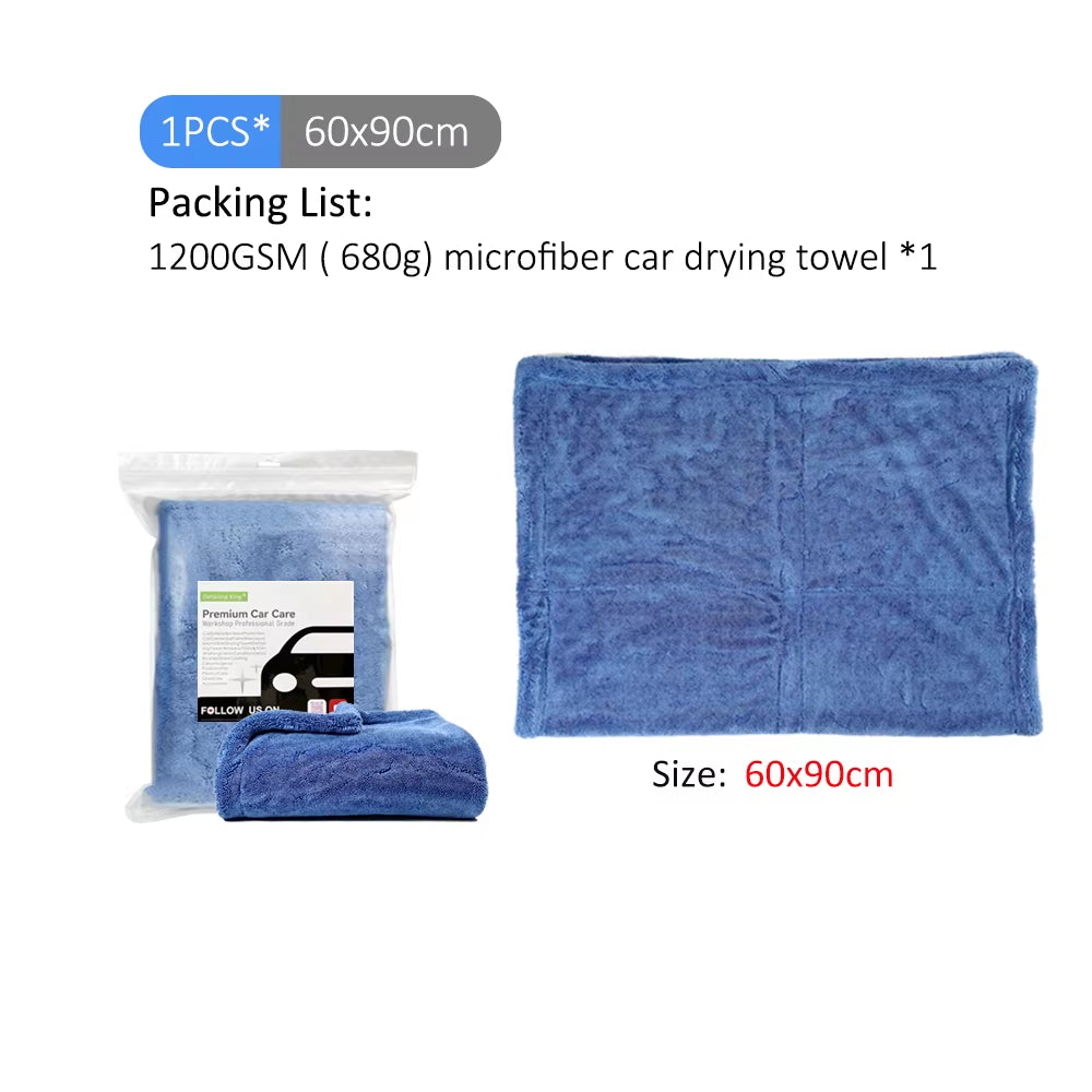 1200GSM Microfiber Twist Drying Towel Professional Super Soft Car Cleaning Drying Cloth Towels for Auto Detailing