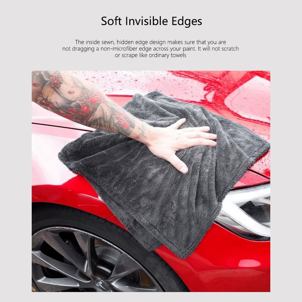 1200GSM Microfiber Twist Drying Towel Professional Super Soft Car Cleaning Drying Cloth Towels for Auto Detailing