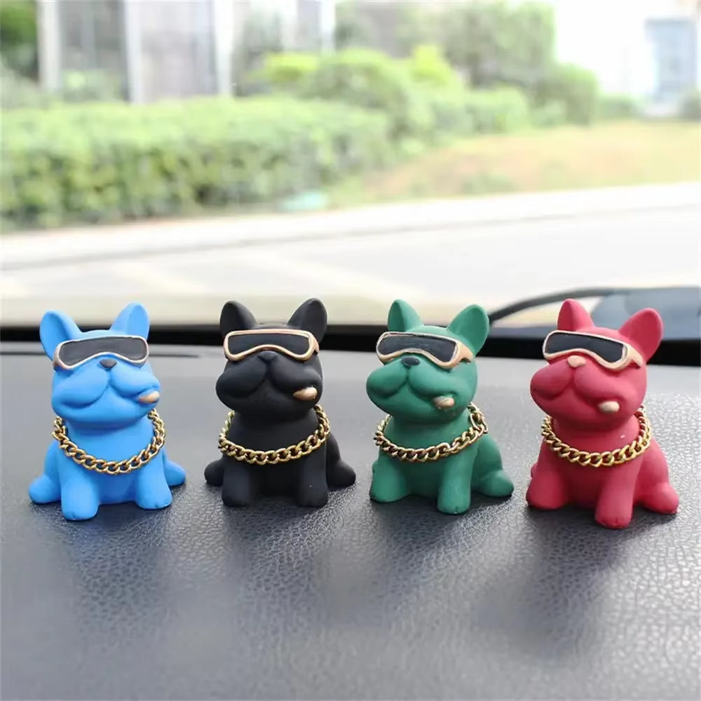 Wear-Resistant Bulldog Car Ornaments Feel Comfortable Resin Material Car Dashboard Decoration Car Accessories Interior Decor