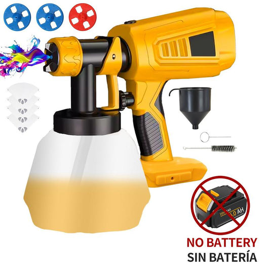 (Free Choice)Cordless Paint Sprayer for DEWALT 20V Battery HVLP Electric Spray Paint Gun with 4 Nozzles & 1000Ml Capacity Container for Painting Wall Fence Home Interior and Exterior (Tool Only)