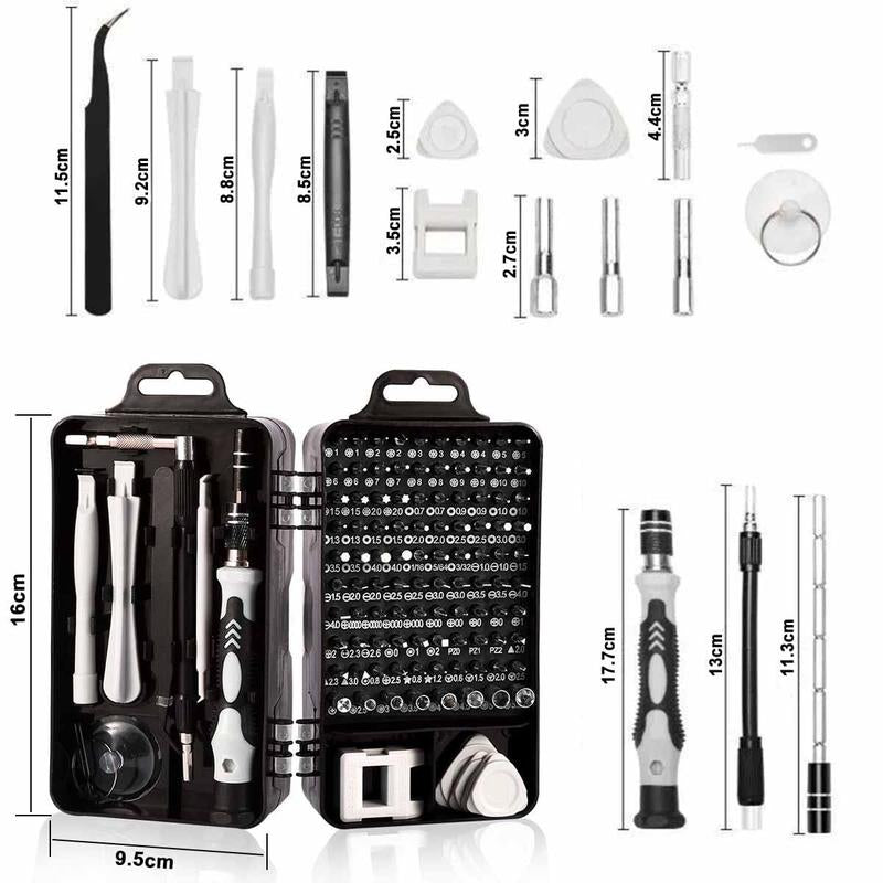 115-Piece Precision Screwdriver Set - 101 Bits for Electronics, Computer, Laptop & Phone Repair | Complete Tool Kit with Metallic Box Toolbox