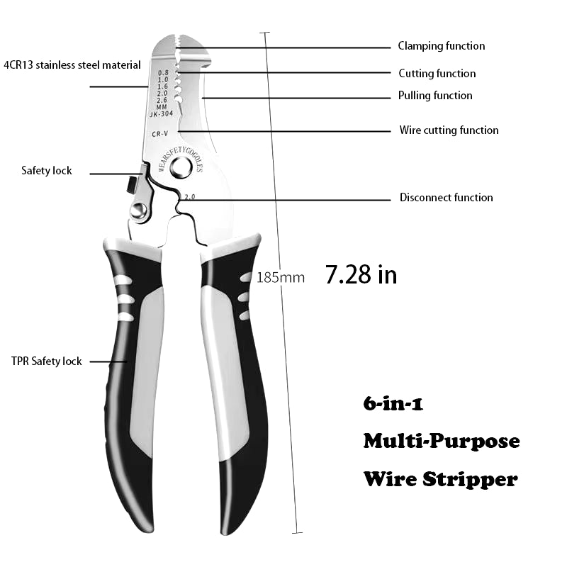 Multi-Purpose Wire Stripping Tool Stripper Scissors Crimper and Pliers Best Tools for Professional Electricians Hand Tools