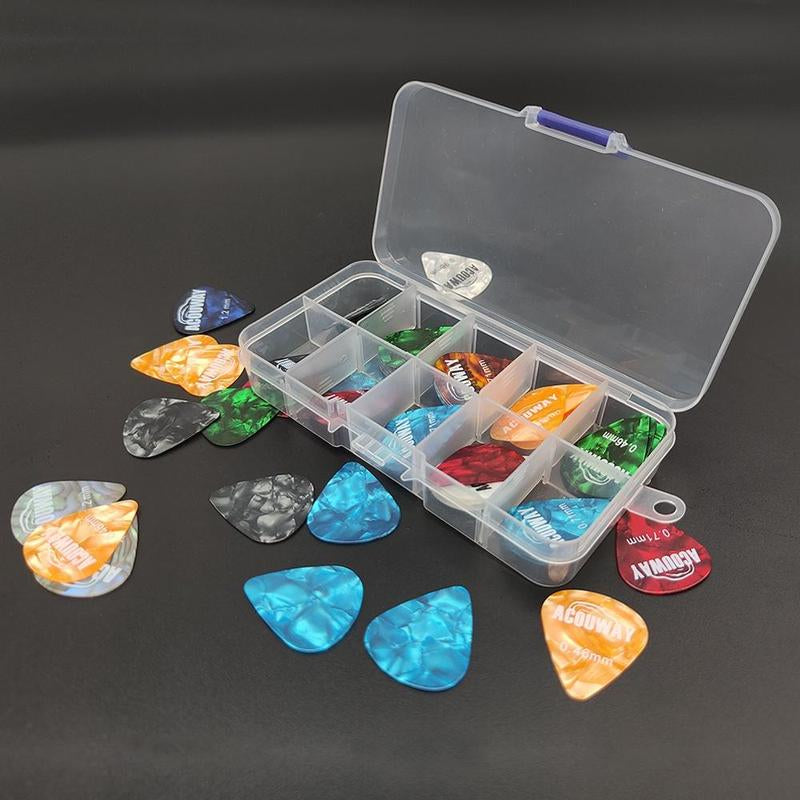 Multicolor Guitar Picks with Storage Box, 30Pcs/Set Durable Guitar Picks with Storage Case, Guitar Accessories, Christmas Gift