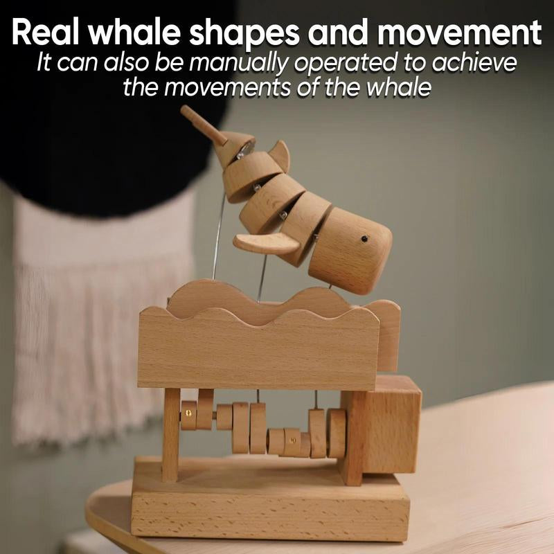 Handmade Wooden Mechanical Whale - Unique Design Christmas or Birthday Decoration