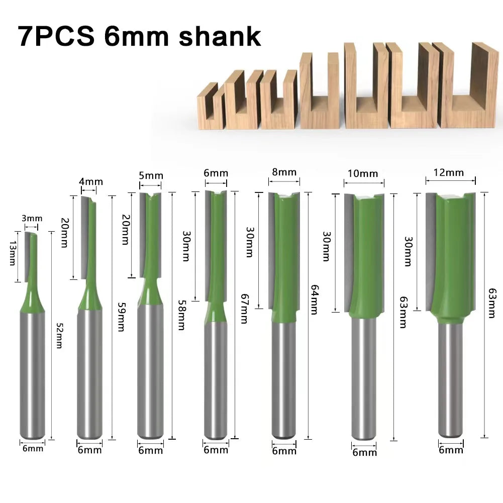 6 8 12MM 1/4′′ 1/2′′ SHANK Flush Trim Router Bit with 4 Blade Woodworking Milling Cutter for Wood BIT Router Bit Set Fresa New