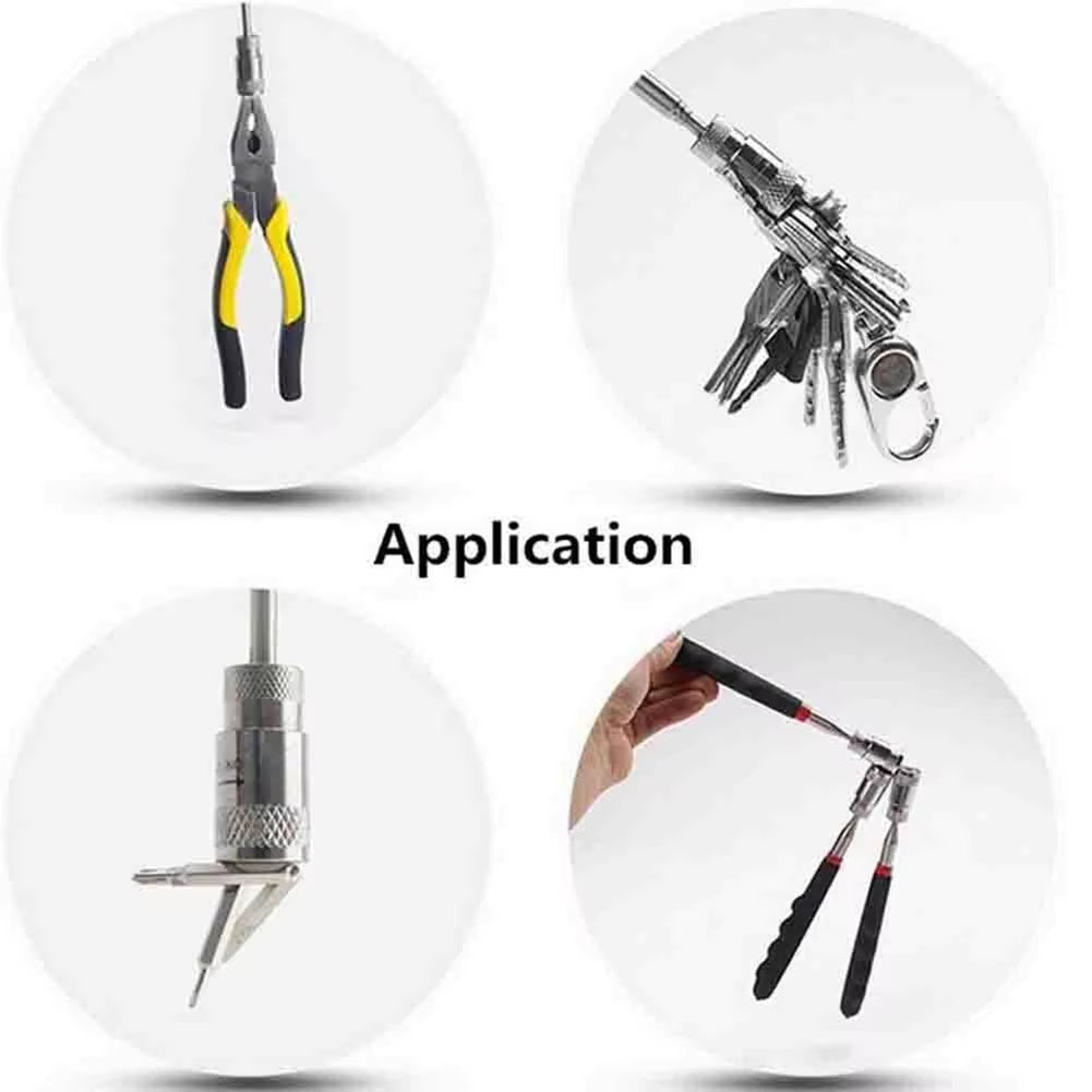 1X Telescopic Magnetic Pick up Tool with LED Light Magnetic Retractable Suction Rod Suction Stick Pen Type Pickup Device