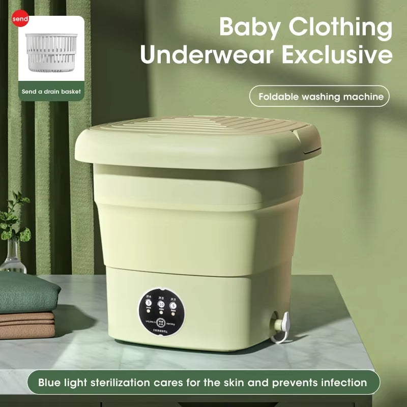 Folding Washing Machine Sock Barrel Centrifuge Washing Machine Clothes Mini Underwear Portable Washing Machine for Dehydration