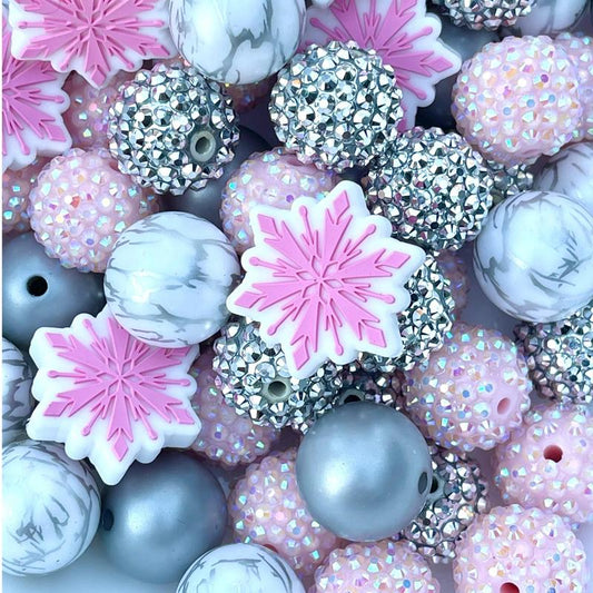 Pink Christmas Bead Bundle | Festive Beads | Holiday Bead | Colorful Beads