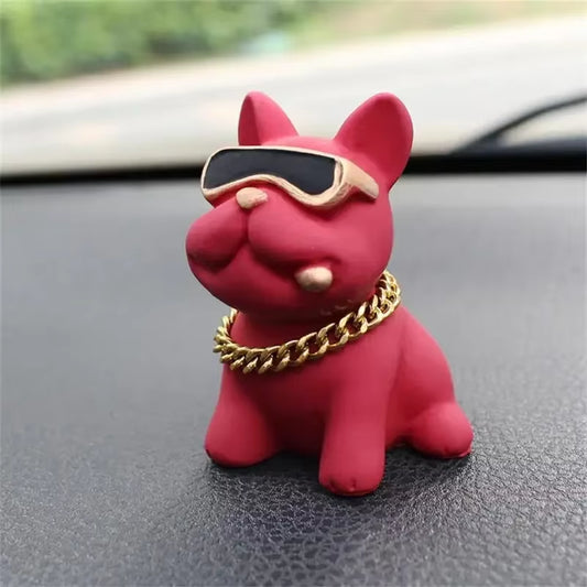 Wear-Resistant Bulldog Car Ornaments Feel Comfortable Resin Material Car Dashboard Decoration Car Accessories Interior Decor