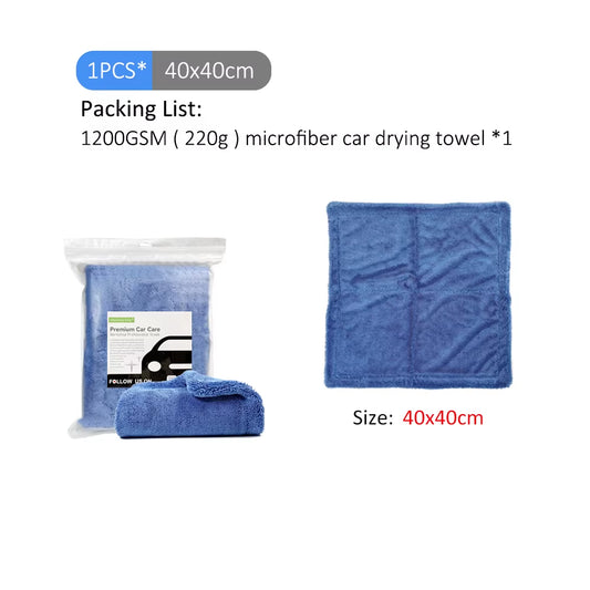 1200GSM Microfiber Twist Drying Towel Professional Super Soft Car Cleaning Drying Cloth Towels for Auto Detailing