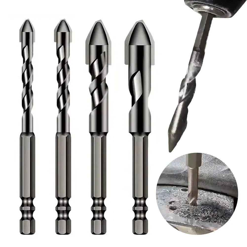 3/4 Pcs High-Strength Eccentric Twist Drill Bit Tungsten Steel Masonry Drill Bits Metal Twist Drill Bits for Glass/Tile/Wood