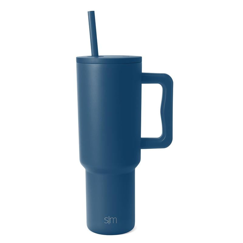 Simple Modern Trek Tumbler with Handle and Straw Lid - Vacuum Insulated Stainless Steel, Reusable, Cupholder Friendly